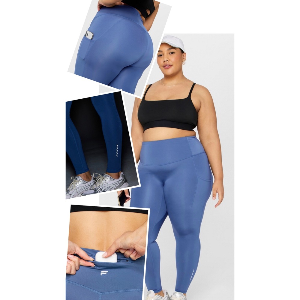 Fabletics Motion365+ High Waisted Pocket Leggings Blue Women 2X REG
